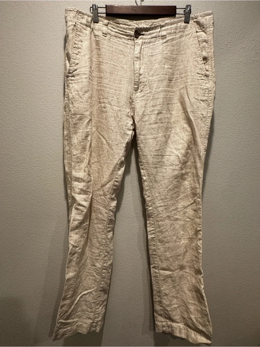Cubavera Men's Cream 100% Linen Chinos